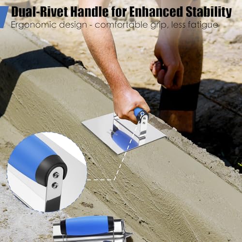 2PCS Stainless Steel Concrete Edger & Concrete Groover Tool - style: 2PCS - Concrete Edger & Groover