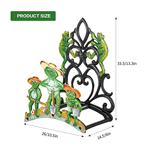 Sungmor Cast Iron Wall Mounted Garden Hose Holder - Five Frogs Rack - color: Shape D-frog