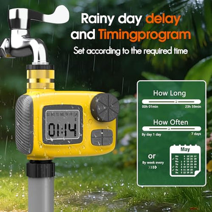 98FT 1/2" Drip Irrigation System Kit with Water Timer for Garden