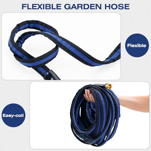 Ultra Lightweight 100FT Garden Water Hose - color: black-blue, size: 100 FT