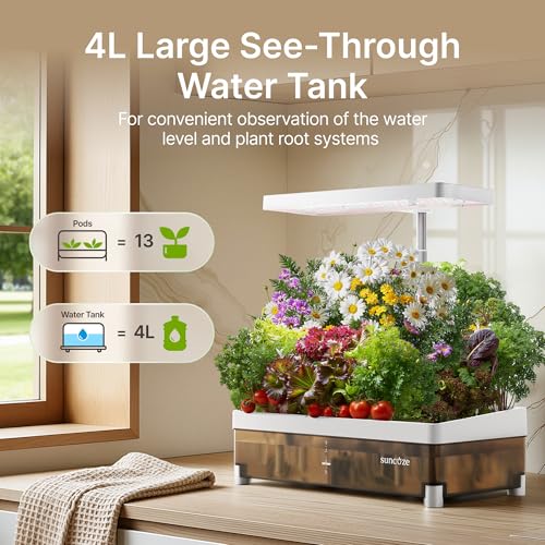 SUNCOZE Hydroponics Growing System 13 Pods, with Dimmable Light