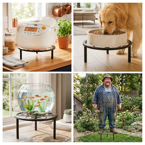 5 Pack Metal Plant Stands, Plant Shelf, Plant Holders for Indoor Outdoor - color: Black - 5 Pack
