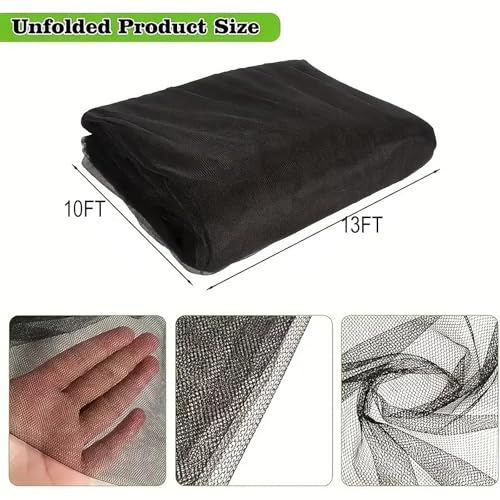 Patio Mosquito Netting, 10x13FT UV Resistant Bug Mesh for Balcony & Plants - size: 10x13 feet
