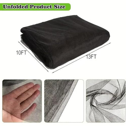Patio Mosquito Netting, 10x13FT UV Resistant Bug Mesh for Balcony & Plants - size: 10x13 feet