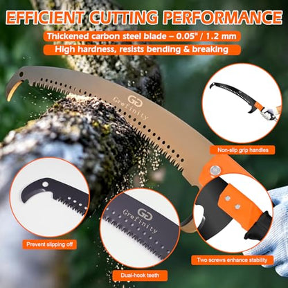 Grefinity Manual Pole Saw, 7.8 Ft Pole Saws for Tree Trimming - size: 7.8Ft