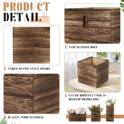Ziliny 6 Pack Wooden Wall Planters Rustic Hanging Wall Planters, 5 Sizes - size: 5 Sizes