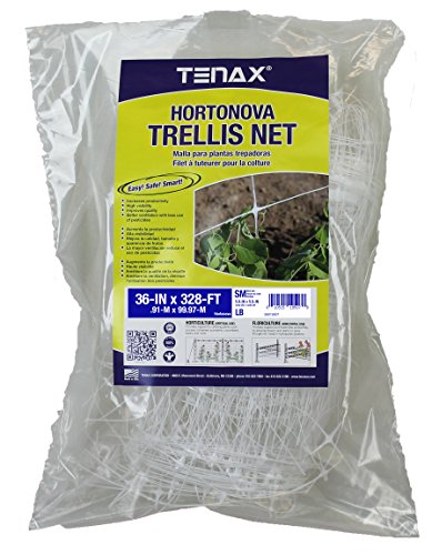 Tenax 100521791 084064 Hortonova Sm Plant Trellis Net, 36" X 328' White - size: 36" x 328'