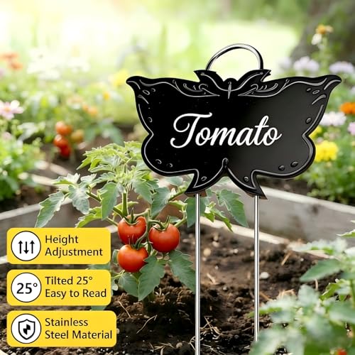Metal Plant Labels for Outdoor Garden Waterproof 11-Inch 30 Pack - color: Black 30-pack