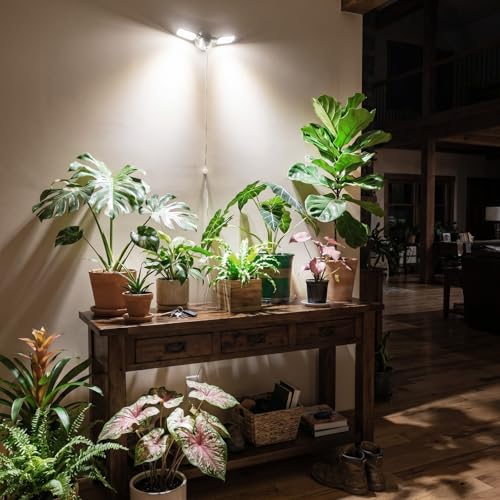 SANSI Wall Mounted Grow Light, 60W Dual Head Full Spectrum with Remote - size: 60W-5600Lumen