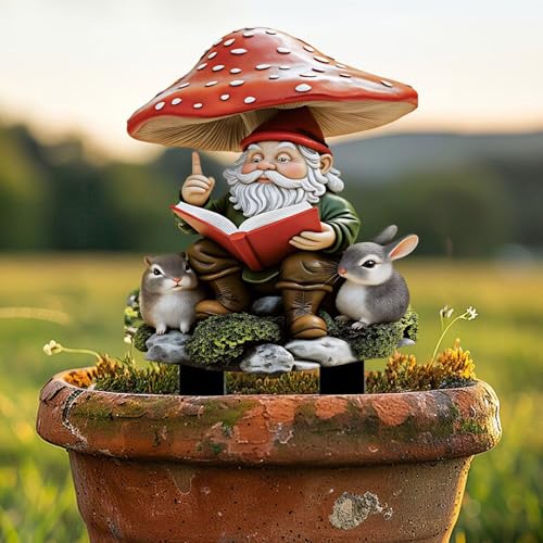 Garden Gnome Acrylic Garden Stake, Indoor and Outdoor Garden Acrylic Decoration, Idea Gift for Flower Potted Ornament and Landscape Beautification, Suitable for Courtyards and Lawn - color: colorful-12