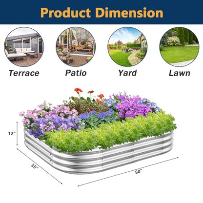 RAYKEEP 4x3x1ft Galvanized Raised Garden Beds, Pack of 01 - Silver - color: 1pcs, size: 4x3x1ft