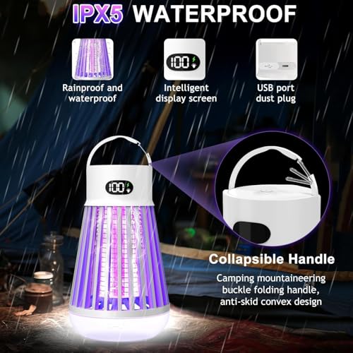 Bug Zapper Indoor Outdoor Mosquito Zapper, LED Rechargeable Fly Zappers