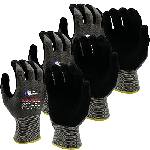 Quest Cut Resistant Work Gloves, ANSI A1, Medium, Pack of 3 - size: Medium