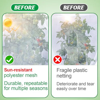Cosweet 9 Pack Sun Resistant Garden Bird Netting for Plants, 3 Sizes