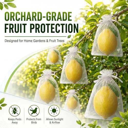 200 Pcs Fruit Netting Bags 4 Multi Size Assortment White