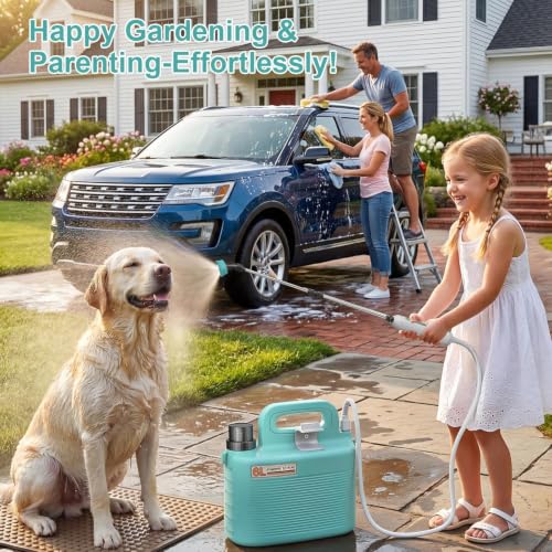 Battery Powered Garden Sprayer 1.8 Gallon, Lightweight 3 Nozzles,5 Patterns