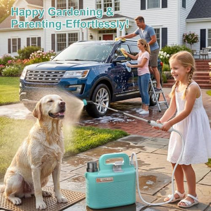 Battery Powered Garden Sprayer 1.8 Gallon, Lightweight 3 Nozzles,5 Patterns