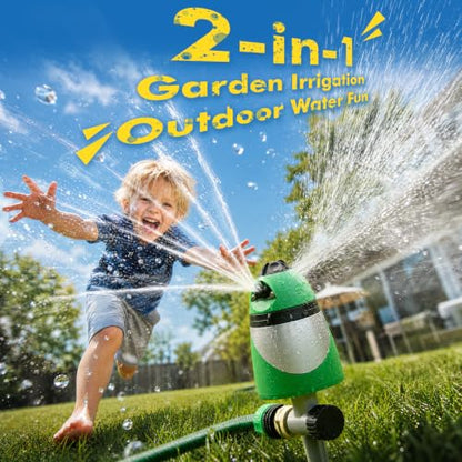 RESTMO 2-Pattern Lawn Sprinklers for Yard with Zinc Alloy Spike Base