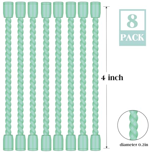 8PCS 4 Inch Silicone Cable Ties, Reusable Bendable Rubber Twist Ties - color: Mint Green, size: 4in(8pcs)