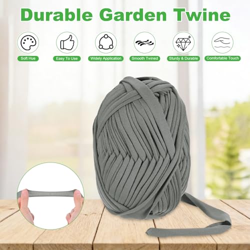 M METERXITY 1-Pack Garden Twine, 98 Feet Stretchy Gardening Tape for Climbing Plants/Tomatoes/Fruit Trees/Gardeners, Green Cloth Plant Ties [Dark Grey] - color: Dark Grey