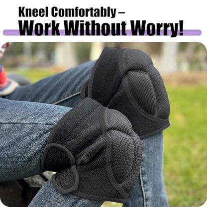 Adjustable Knee Pads with Soft Foam for Gardening, Men Women, Black M - color: Black, size: Medium