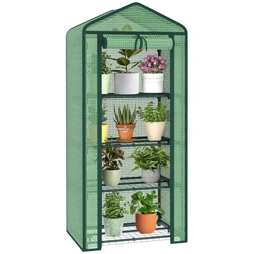 AlisisFores 4-Tier Mini Greenhouse with Durable PE Cover - style: 4-Tier