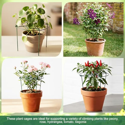 Geelin 6 Pcs Adjustable Peony Cages and Supports, 24 x 12 Inch / 9 x 12 Inch Metal Peony Support Cage, Large Plant Frame Rings for Garden Outdoor Plants Flowers Tomato Vegetables, Height Adjustable - size: 24 x 12 Inch / 9 x 12 Inch
