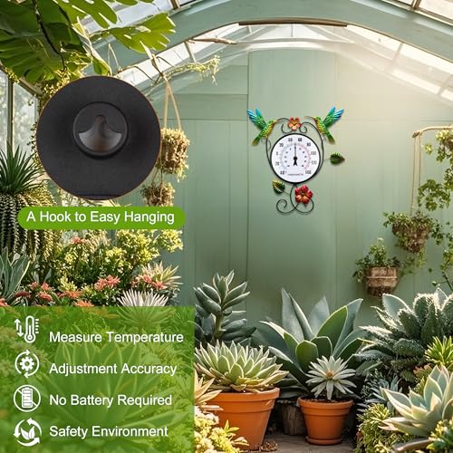 Hummingbird Outdoor Thermometer with 35.7" Stake Waterproof - style: Hummingbird