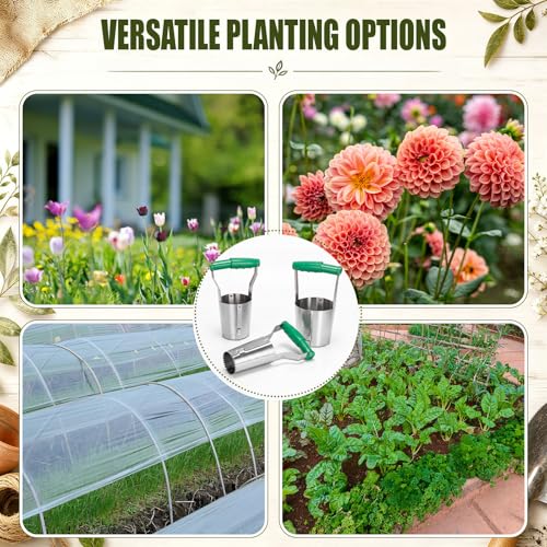SiliFine 3 Sizes Bulb Planter Set, 4.5, 3.7, 2.8 Inch, Depth Markers