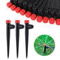 Drip Irrigation Emitters Adjustable 360 Degree Drip Emitters on 5" with Stake for 1/4" Drip Irrigation Tubing Irrigation Drippers for Garden Watering System. (50pcs-Red Drip) - style: 50pcs-Red Drip