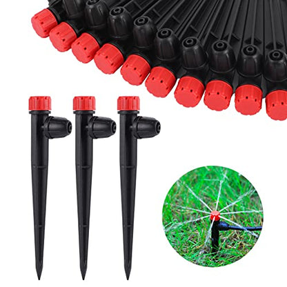 25 Pcs 360° Adjustable Drip Irrigation Spray Emitters - style: 25pcs-Red Drip