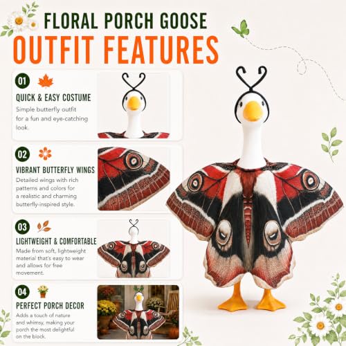 Butterfly Porch Goose Outfits Wing Cape Set for 23'' Goose - color: Black Moth