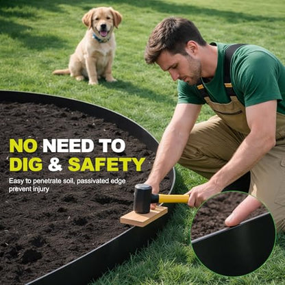 66.6FT Metal Landscape Edging, 20-Pack 40"Lx6.5"H Rust-Proof Border - color: 6.5In Tall, size: 20 Pack
