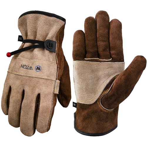 WZQH Leather Work Gloves for Men or Women.Gardening,Welding,Coffee-grey L - color: Coffee - Grey, size: Large (Pack of 1)