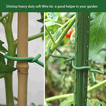 Shintop 2.8mm Plant Twist Ties, 2PCS Garden Wire for Tomatoes (65.6 Feet) - color: Green, size: 2.8mm