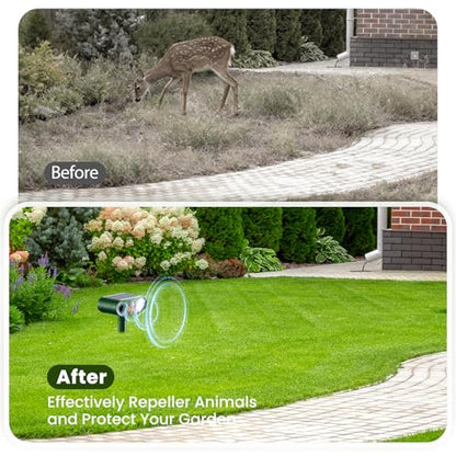 2026 Newly Advanced Ultrasonic Solar Animal Repellent Outdoor (2-Pack)