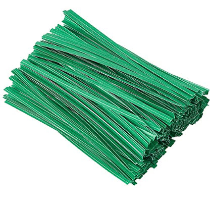 500 Pcs 5" Green Paper Twist Ties, Bread Ties Twisty-Ties for Party Cello Candy Bread Coffee Bags Cake Pops - color: Green
