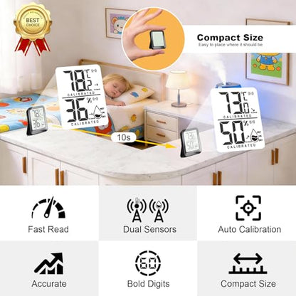 AyayaBoss 4 Pack Room Thermometer Indoor Hygrometer