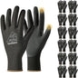 toolant Microfoam Nitrile Work Gloves with Grip, 12 Pairs, Black, Large - color: Black-12pairs, size: Large