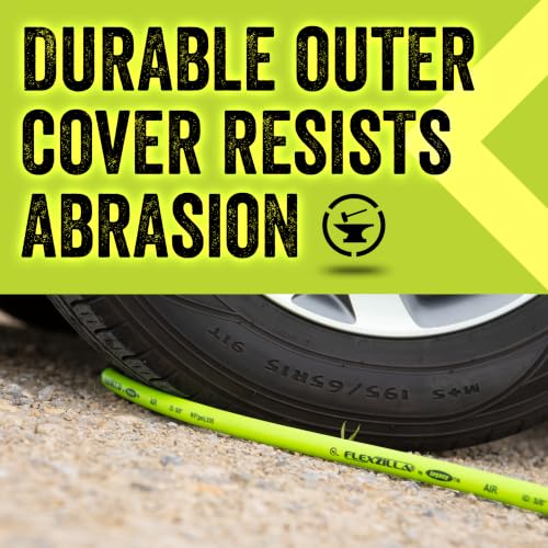 Flexzilla Air Compressor Hose, 3/8 in. x 100 ft., 1/4 in. MNPT Fittings, No-Kink, All Weather, Lightweight, Premium Hybrid Polymer, 300 PSI, ZillaGreen - size: 100ft, style: 3/8"