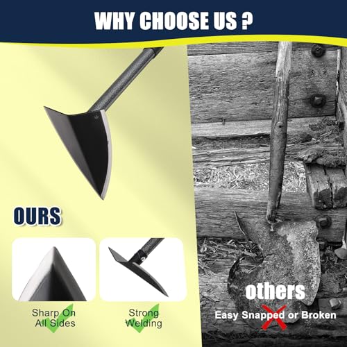 Garden Hoe 60'' Adjustable Heavy Duty Triangle Blade for Weeding & Digging - size: 60 Inches