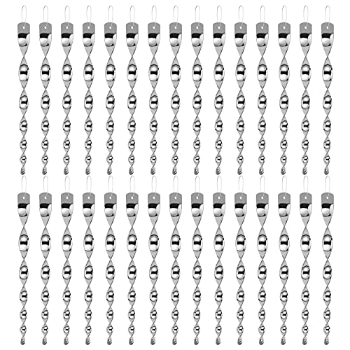 Besmon Woodpecker Bird Scare Devices，Reflective Scare Rods Control Device to Keep Birds Away from Patio Pool（Christmas Reflective Strip Hanging Home as Decoration） (30PCS) - size: 30PCS