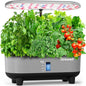 Growell Hydroponics Growing System Kit, 16 Pods Indoor Garden with 28W Full Spectrum LED Grow Light, Auto Timer, 3 Smart Light Modes, 8L Large Herb Garden, Ideal Gardening Gift for Women, Men (Gray) - color: Gray