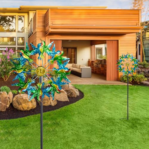 Viveta Wind Spinners for Yard and Garden, Hummingbird Wind Spinners - color: D-hummingbird-1 Pack