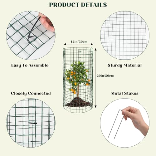10 Sets 20"x 12" Wire Plant Protector from Animals, Plant Protector Cages - color: Green-10pcs