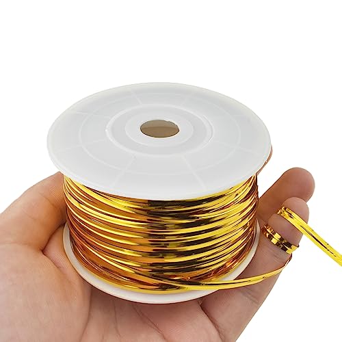 HAHIYO 100Yards/300Feet/91M Gold Metal Twist Ties for Bread, Candy, Coffee, Plant Garden, Cellophane Treat, Gift Wrapping, Plastic Bags - Halloween Party, Cake Present, Art Craft - color: Gold, size: 100Yards/300Feet/91M
