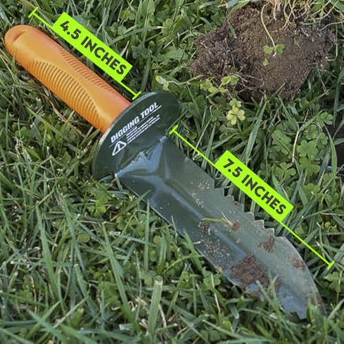 SE Prospector's Serrated Edge Digger Compact Shovel Trowel for Gardening, Metal or Gold Prospecting and Detecting - Includes Carrying Sheath