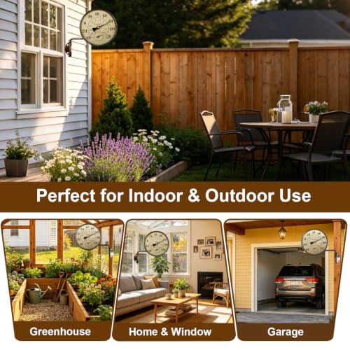 4 Inch Vintage Outdoor Thermometer & Humidity Gauge, Weatherproof