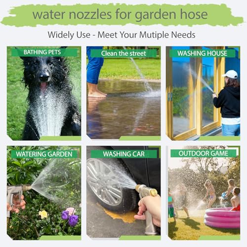 Heavy Duty Metal Hose Nozzle, High Pressure Garden Hose Nozzle