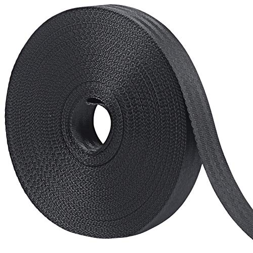 Tenn Well 65 Feet x 1 inch Black Nylon Tree Strap for Staking Support - color: Black